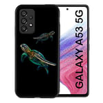 Coque pour Samsung Galaxy A53 5G Animal Tortue Noire Multicolore