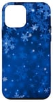 iPhone 12 mini Navy Blue Snowflakes Icy Snowflake Aura Winter Holiday Case