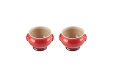 Le Creuset Set de 2 Bols à Soupe, 600 ml, Céramique, Cerise, 91017511060000