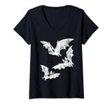 Womens Bats Halloween Spooky Night Goth Gothic Men Women Kids V-Neck T-Shirt