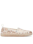 TOMS Alpargata Canvas Canvas Shoe, Natural, Size 2 Older