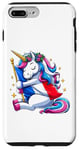 Coque pour iPhone 7 Plus/8 Plus Licorne câlinant drapeau de la France pour garçons, filles, femmes, enfants