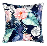 Coussin canape 40 x 40 cm, avec Motif Floral, Bleu - Coussin décoratif en Tissu Velours avec Rembourrage Doux - pour la Decoration salon, Deco Chambre à Coucher, du Decoration Bureau, Deco Maison