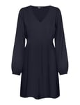 ONLY Onlnova Life Vis L/S Siri Dress Solid Robe, Bleu Nuit, XS Femme