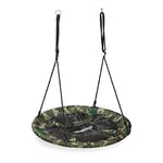 relaxdays Nid d’Oiseau balançoire, Camouflage, pour Enfants & Adultes, Jusqu’à 100 kg, Rond, Ø 100 cm, Vert foncé