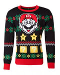 Difuzed Super Mario Stickad Jultröja Unisex, 2XL