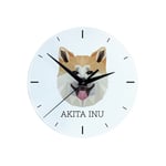 Akita, Akita Inu - geometrisk väggklocka med foto och inskription av märket Art-Dog