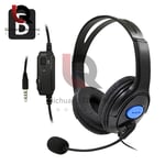 B Écouteurs 3,5 mm casque de jeu filaire Écouteurs PS4 musique PlayStation 4 jeux PC chat ordinateur avec microphone 120 ° rotation ""Nipseyteko