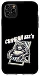 Coque pour iPhone 11 Pro Max Jeu de mots drôle de singe chimpanzé « Chimpan-zzz »