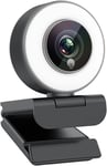 Webcam pour Le Streaming De Jeux en Streaming 1080P/Anneau Lumineux Réglable Intégré/Autofocus (AF) Avancé Streamer Webcam pour Xbox One Gamer,Facebook Et Youtube Streamer(Q68)