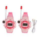 (Pink)Two Ways Walkie Talkie Watch Kids Walky Talky Watch Light Clear Sound