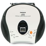 Lenco Bärbar stereo FM-radio med CD Vit