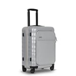 ETERNITIVE - Valise Cabine I Valise Voyage en Polycarbonate I Taille: 54 x 37 x 25 cm I Valise Rigide avec Verrouillage par Empreinte Digitale I Valise a Roulette 360° I Petite Valise I Gris Argent