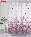 Mosaic  Red  Shower  Curtain  anti  Mould ,  Mildew  Resistant |  Size  180X180