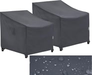 Housses Pour Chaises De Jardin, Housse De Chaise Longue, Housse De Fauteuil Adirondack, Imperméables, Protectrices, Pour Meubles De Patio, Gris, 71x76x66/91cm, 2 Pièces