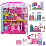 Barbie Coffret Maison de Rêve 4-en-1 Mini BarbieLand avec Maison de Rêve et 3 Autres Coffrets thématiques, 4 poupées de 4 cm, mobilier et Accessoires, JGL31