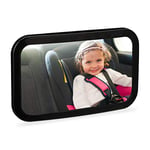 Relaxdays 10028418 Miroir voiture, solide, 360°, Fixation pour appui-tête, Plastique ABS, Rétroviseur de bébé, noir, acrylique, 19 x 30 x 8,5 cm