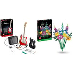 LEGO 21329 Ideas Fender Stratocaster, Set de Construction Guitare pour Adultes DIY & 10313 Icons Bouquet de Fleurs Sauvages, Plantes Artificielles avec Coquelicots et Lavande, Activité Manuelle