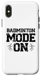 Coque pour iPhone X/XS Serve Smash And Conquer - Raquette de volant de badminton