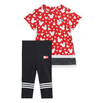 adidas Bébé fille Inf Dy Mm Sum Pants Set, top:vivid red/white/black bottom:black/white, 18 mois EU