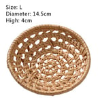 KANJJ-YU Carrier Bag Fruits Vegetable Storage Basket Hand Woven Basket Picnic Basket Handmade Bread Cover Wicker Basket Kitchen Storage Picnic (Color : L)