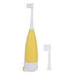 (Yellow)0.3W Kids Electric Toothbrushes Battery Powered Replaceable Brush