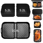 Moule Silicone Air Fryer pour Ninja AF500EU, 3 Pcs Réutilisable Accessoire Air Fryer pour Ninja Foodi Flex 10,4 L,Moule Air Fryer pour Ninja Foodi Flex AF500EU(3 Pcs- Noir) (noir)