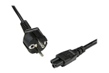 StarTech.com 1m (3ft) Laptop Power Cord, EU Schuko to C5, 2.5A 250V, 18AWG, Notebook / Laptop Replacement AC Cord, Printer/Power Brick Cord, Schuko CEE 7/7 to Clover Leaf IEC 60320 C5 - Laptop Charger Cable - strømkabel - IEC 60320 C5 til power CEE 7/7 -