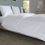 Housse de couette - 260 x 240 cm - Coton - Antibactérien - Blanc