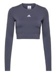 Aeroknit Seamless Fitted Cropped Tee W Navy Adidas Performance