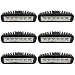 6PCS 18W Phare de Travail Carre a Leds Angle 60 dc 12V-24V Quad Camion Bateau Tracteur Offroad Impermeable - Tolletour