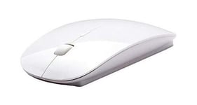 Vshop® souris sans fil rechargeable blanche pour ordinateur portable, pc, compatible pour windows, linux, ou mac os.