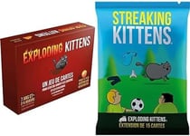 Asmodee | Lot 1 Jeu de Base Exploding Kittens + 1 Extension Streaking Kittens | Edition 2022 | Jeu de Société pour Enfants dès 7 Ans | Jeu de Cartes 2 à 5 Joueurs | 15 Min