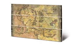 Lord Of The Ring -Carte Terre Du Milieu -Impression Sur Bois 20x29.5c