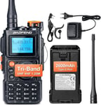 K6 Tri-Bande Talkie-walkie, Radio Amateur Haute Puissance 6W, multibande UHF/VHF/FM/Air, 2600 mAh Batterie, Charge USB-C, 999 CH, Copie de fréquence sans Fil, fréquence répéteur inversée