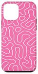 Coque pour iPhone 12 mini Motif simple de lignes fines roses compliquées