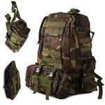 Camping Militär Taktiskt Ryggsäck - 48,5 L Dark Camo