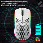 (White) Wireless Gaming Mouse 2.4GHz Wireless Hollow Computer Games Mouse