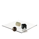 Martinelli Luce - Metafora Coffee Table, Pyramid: Carrara, Cube: Marquina, Cylinder: Travertine, Sphere: Rasotica - Sofabord - Lella & Massimo Vignelli - Hvit - Glass/Stein