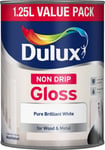 Dulux Non Drip Gloss - Pure Brilliant White - 1.25L - For Wood & Metal