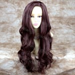 Wiwigs Fabulous Dark Auburn Long Wavy Layered Skin Top Ladies Wig