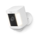 Ring Spotlight Cam Plus | Battery | Wireless Outdoor Security Camera 1080p White