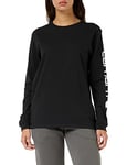 Carhartt Women's Loose Fit Heavyweight Long-Sleeve Logo Sleeve Graphic T-Shirt, Black, L