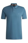 BOSS Mens Passenger Stretch-Cotton Slim-fit Polo Shirt with Logo Patch