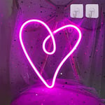 Heart Neon Light LED Neon Sign Neon Wall Light Battery or USB Operated Neon Night Light Love Heart Neon Sign Gifts for Girls Neon Wall Art Decoration for Kids Bedroom Party Christmas Valentine’s Day