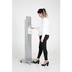 Seco Foot Pedal Pump Hand Sanitiser Dispenser Touchless & Adjustable Height 1L Silver Freestanding Refillable