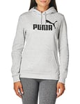 PUMA Women's Essentials Logo Fleece Hoodie (Available in Plus Sizes) Sweatshirt, Light Gray Heather, Large