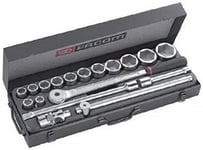 FACOM - Coffret Douilles et Embouts 3/4" Camion - KL.411 - Cliquet, 13 Douilles, Rallonges et Poignée Coulissante - Outillage à Main pour Professionnel et Particulier