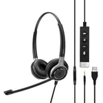 Sennheiser EPOS Impact SC 660 - Casque Professionnel Double Face, Optimisé pour Les Téléphones de Bureau et Certifié pour Microsoft Teams