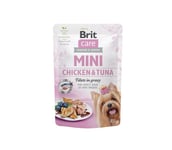 Brit Care Mini Chicken&Tuna fileet kastikkeessa märkänä nirsoille koirille, pienten rotujen ruoka, 85 g x 24